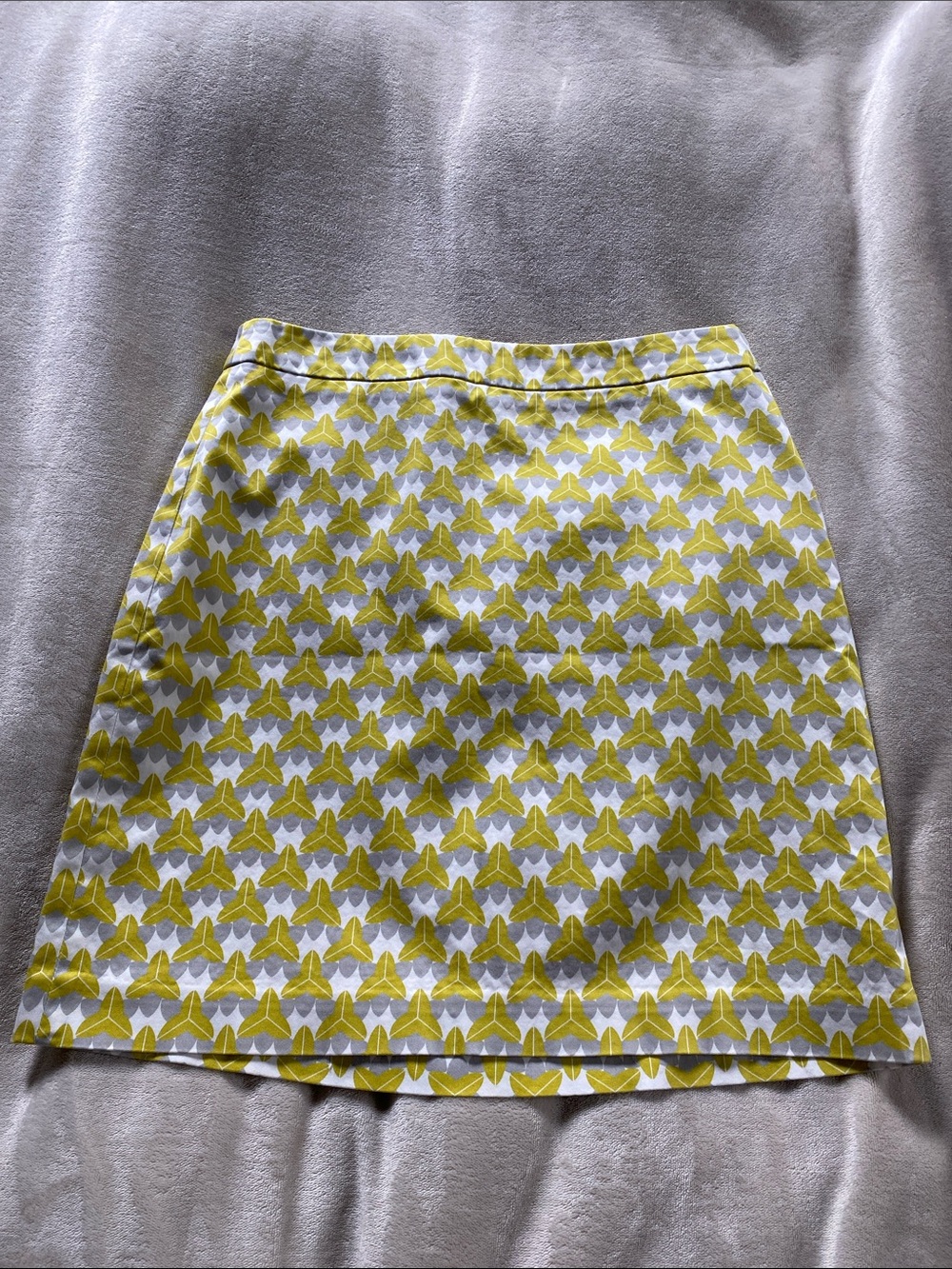 Banana Republic Milly Collection Yellow Gray White Mid-Century Pattern Skirt